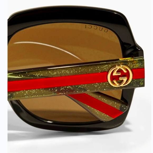 Gucci Accessories - GUCCI SUNGLASSES GG0036sn 002 BLACK RED GREEN GOLD GUCCI LOGO